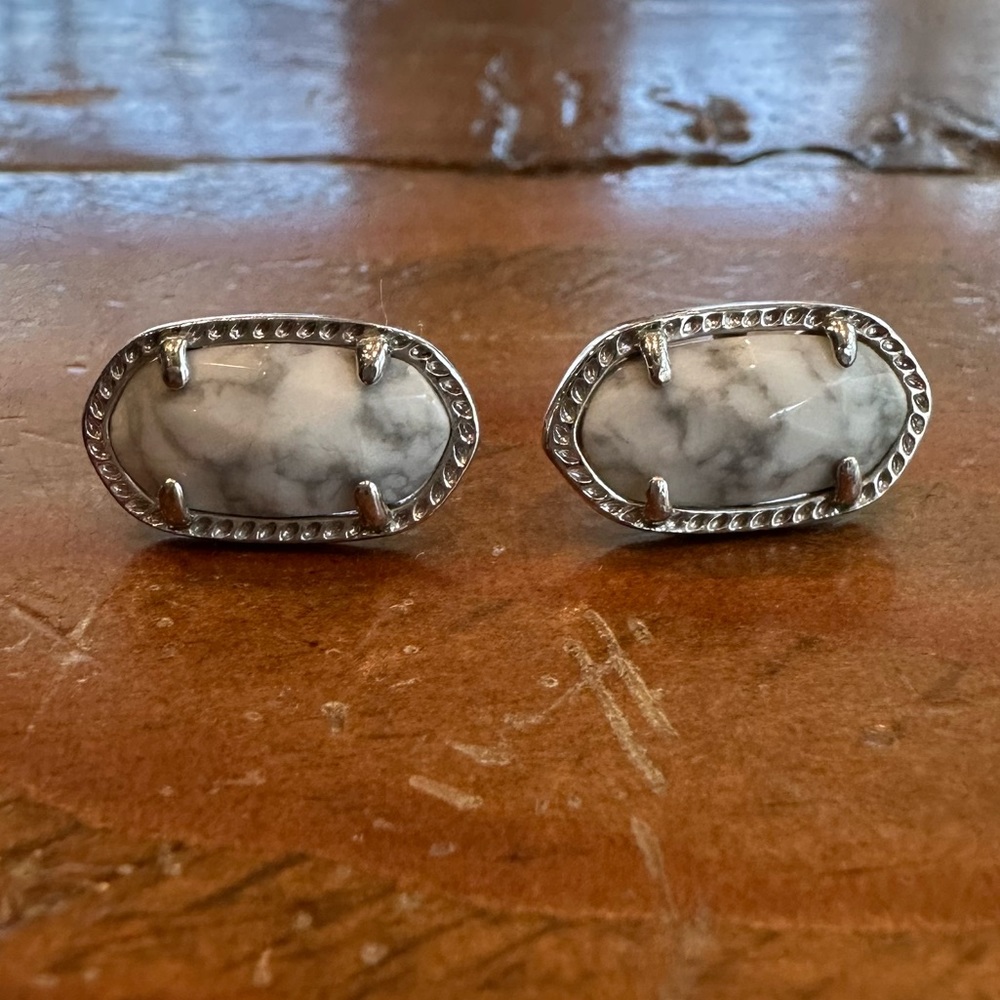 Kendra Scott White Howlite earrings studs with silver hardware